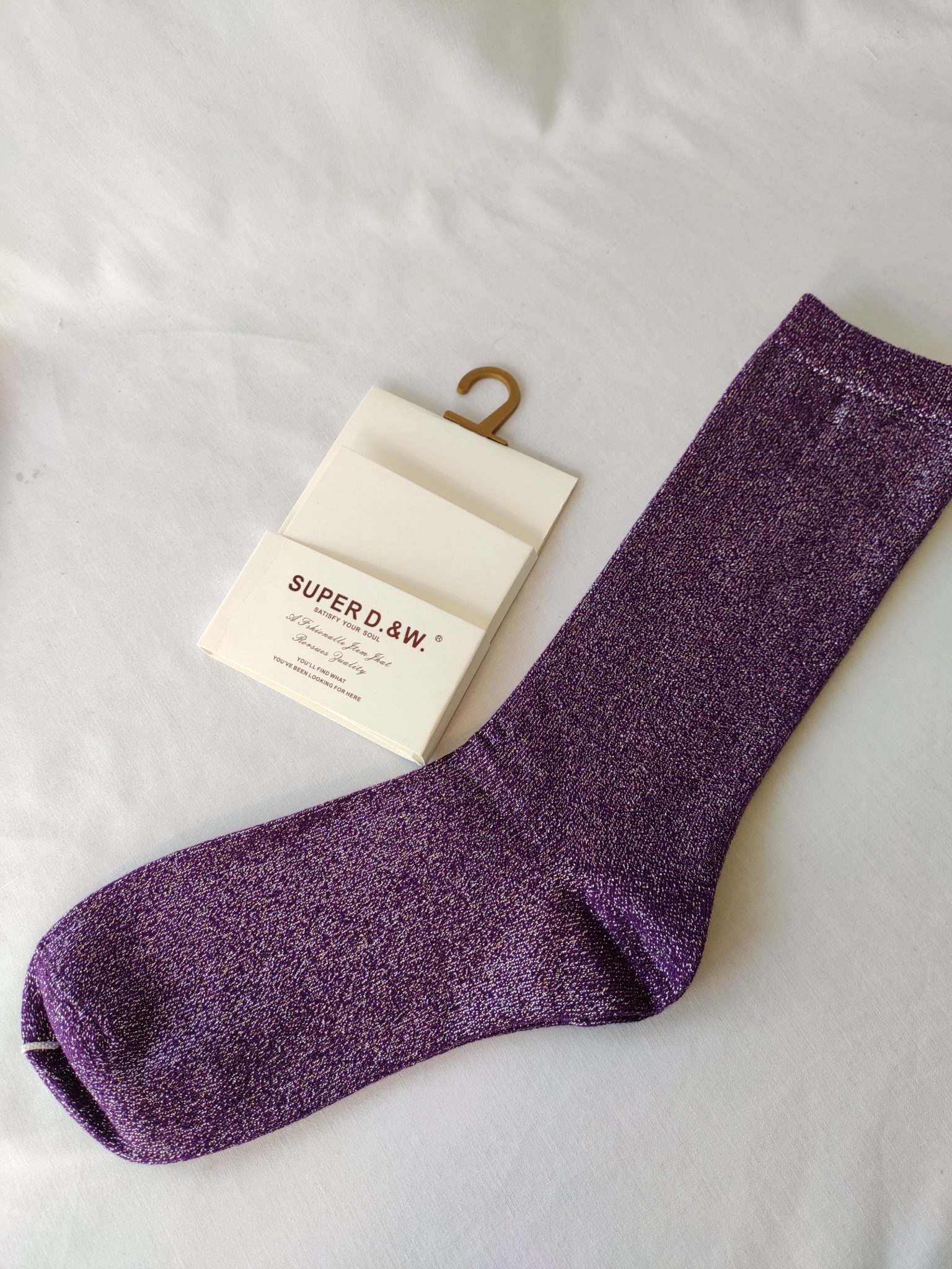 1 Paire de chaussette paillettes violet aubergine – Luce & Cie