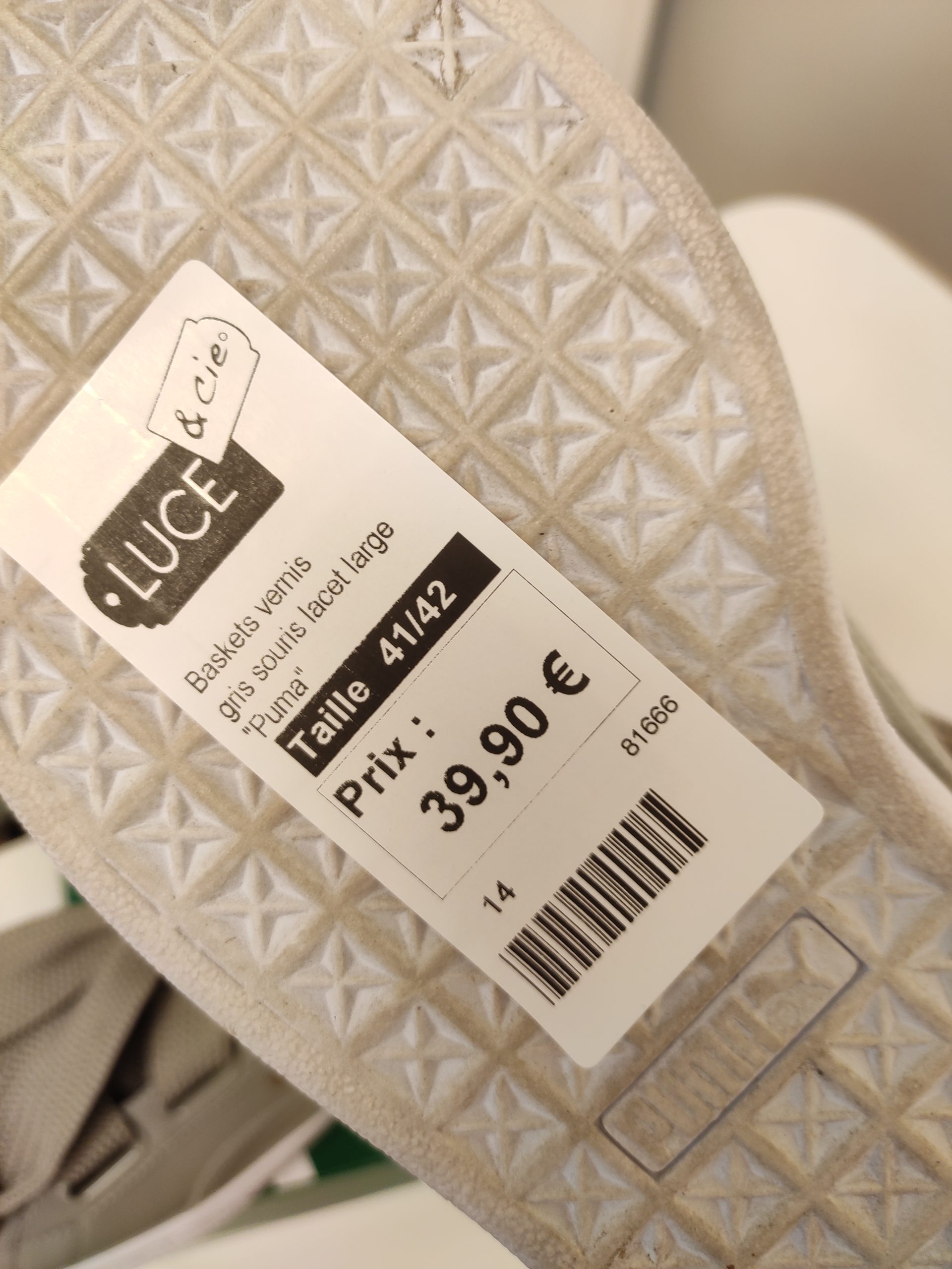 Baskets vernis gris Puma Luce Cie